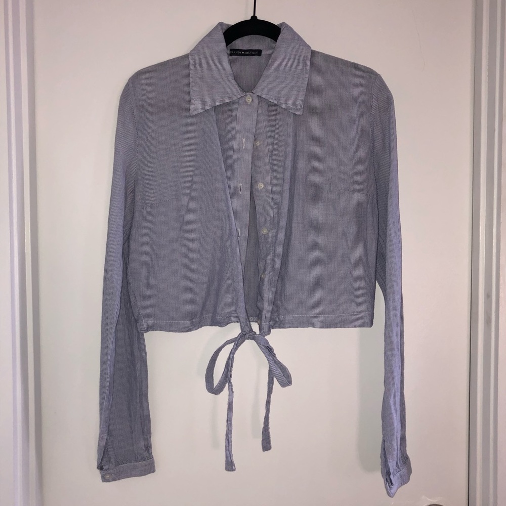 Brandy Melville Button Down Shirt with Tie Front